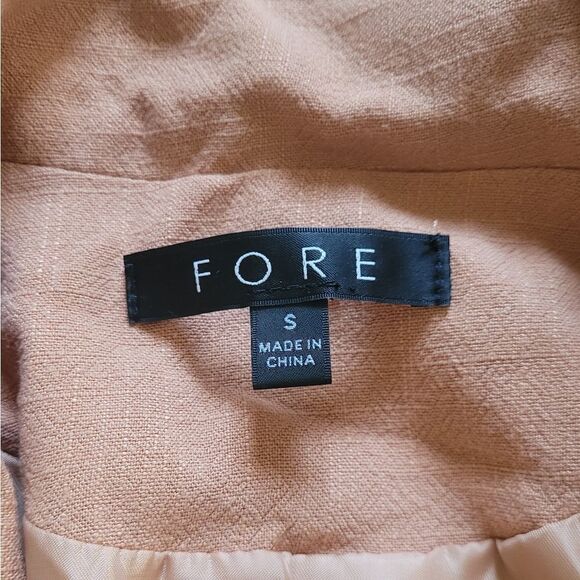 NWOT FORE Linen Blend Double Breasted Lined Long Line Blazer Small - Picture 4 of 5